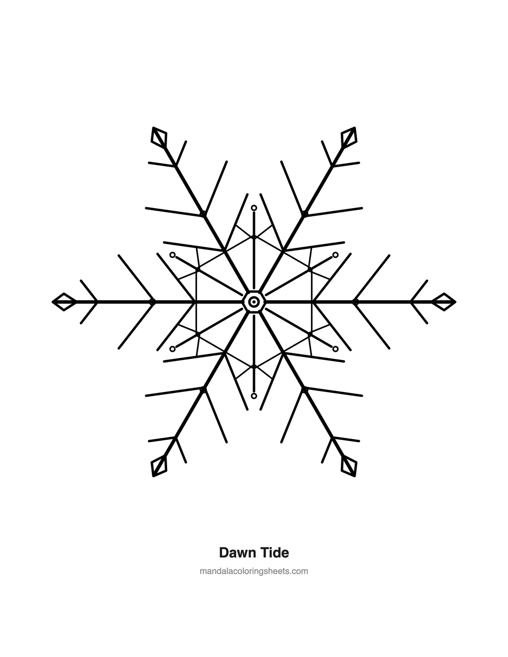 Dawn Tide — free printable bold and easy mandala coloring page