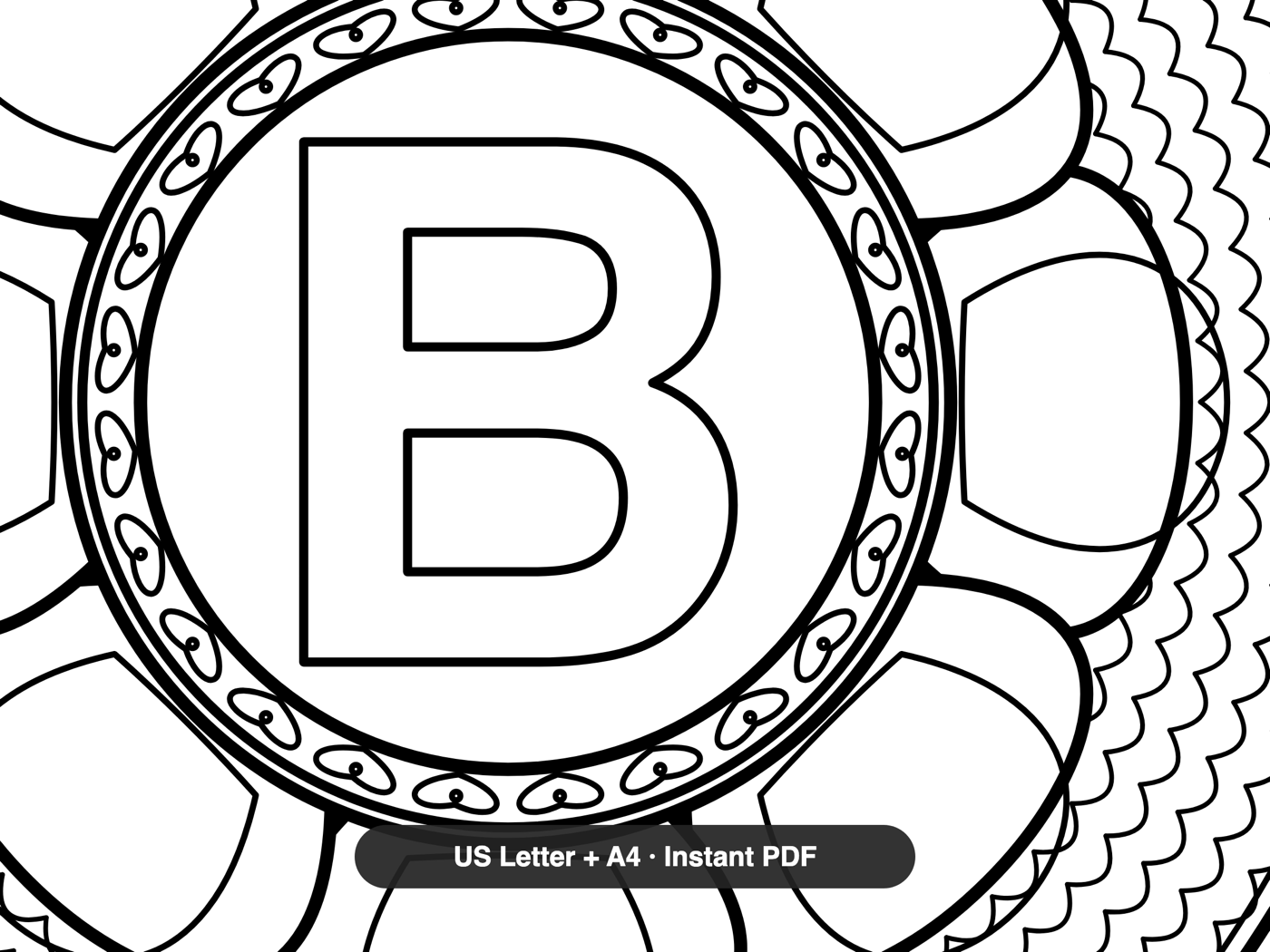 ABC & 123 Kids Mandalas — line-art detail