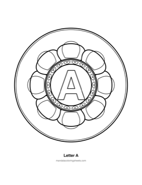 ABC & 123 Kids Mandalas — printable mandala coloring page
