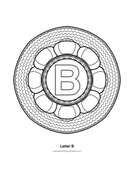 ABC & 123 Kids Mandalas coloring page — 02 Letter B