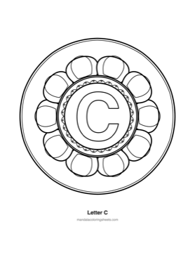 ABC & 123 Kids Mandalas coloring page — 03 Letter C