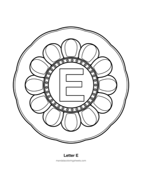 ABC & 123 Kids Mandalas coloring page — 05 Letter E