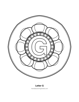 ABC & 123 Kids Mandalas coloring page — 07 Letter G