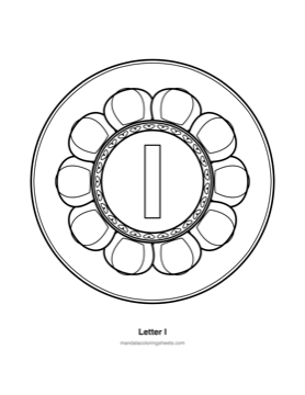 ABC & 123 Kids Mandalas coloring page — 09 Letter I