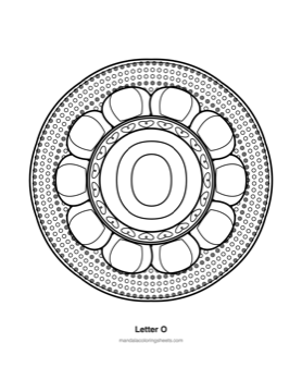 ABC & 123 Kids Mandalas coloring page — 15 Letter O