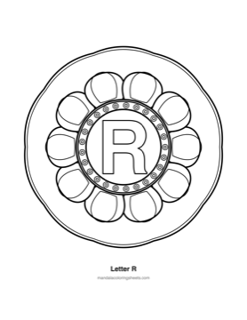 ABC & 123 Kids Mandalas coloring page — 18 Letter R