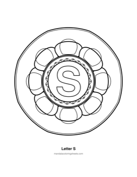 ABC & 123 Kids Mandalas coloring page — 19 Letter S