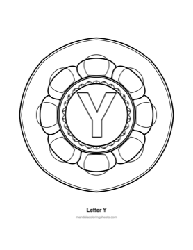 ABC & 123 Kids Mandalas coloring page — 25 Letter Y