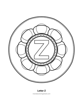 ABC & 123 Kids Mandalas coloring page — 26 Letter Z