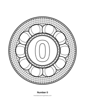 ABC & 123 Kids Mandalas coloring page — 27 Number 0