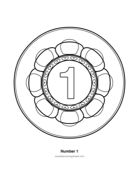ABC & 123 Kids Mandalas coloring page — 28 Number 1