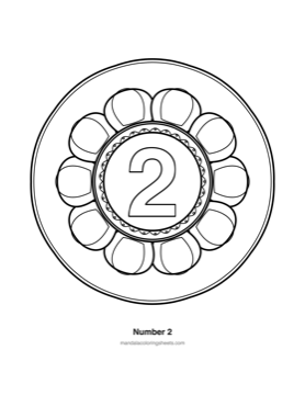ABC & 123 Kids Mandalas coloring page — 29 Number 2