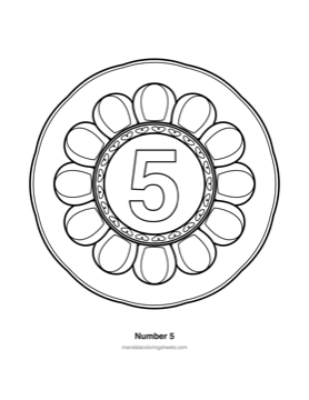 ABC & 123 Kids Mandalas coloring page — 32 Number 5