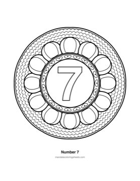 ABC & 123 Kids Mandalas coloring page — 34 Number 7