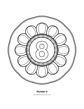 ABC & 123 Kids Mandalas coloring page — 35 Number 8