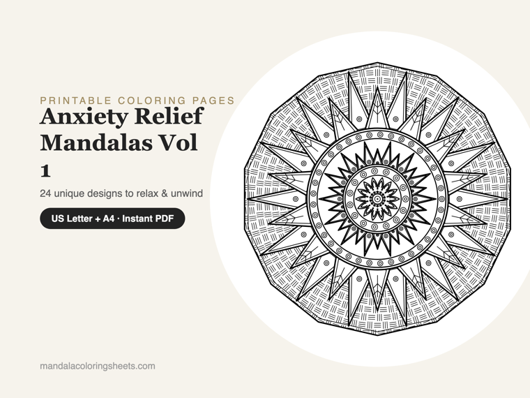 Anxiety Relief Mandalas — cover preview