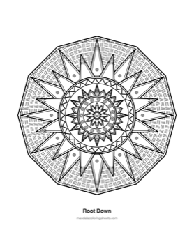Anxiety Relief Mandalas coloring page — 02 Root Down