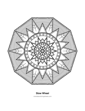 Anxiety Relief Mandalas coloring page — 03 Slow Wheel