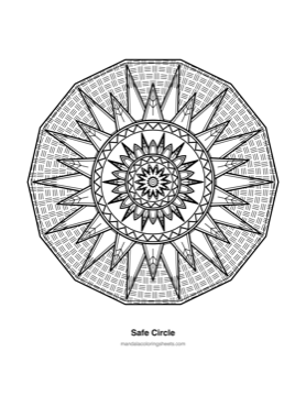 Anxiety Relief Mandalas coloring page — 04 Safe Circle
