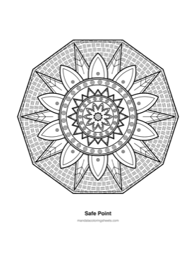 Anxiety Relief Mandalas coloring page — 05 Safe Point