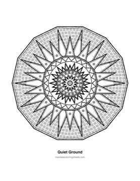 Anxiety Relief Mandalas coloring page — 06 Quiet Ground