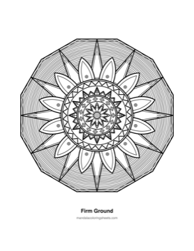 Anxiety Relief Mandalas coloring page — 07 Firm Ground