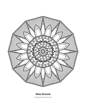 Anxiety Relief Mandalas coloring page — 08 Slow Ground