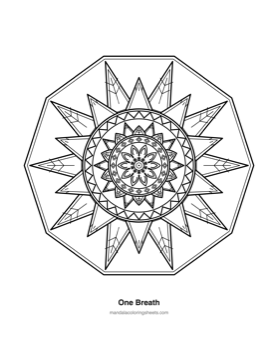 Anxiety Relief Mandalas coloring page — 10 One Breath