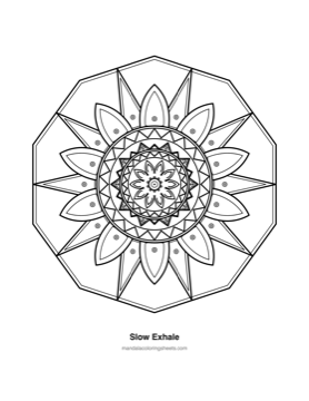 Anxiety Relief Mandalas coloring page — 11 Slow Exhale
