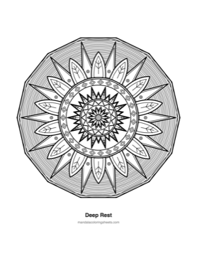 Anxiety Relief Mandalas coloring page — 12 Deep Rest