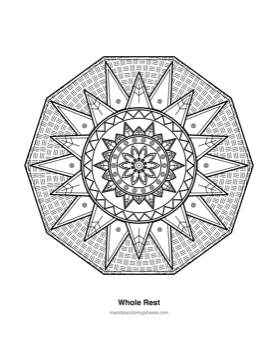 Anxiety Relief Mandalas coloring page — 15 Whole Rest