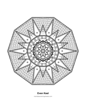 Anxiety Relief Mandalas coloring page — 16 Even Keel