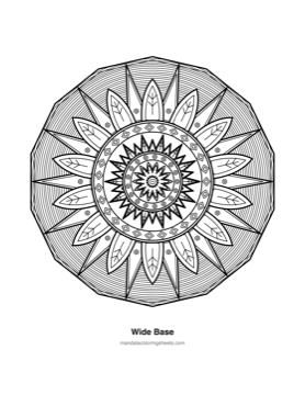 Anxiety Relief Mandalas coloring page — 17 Wide Base