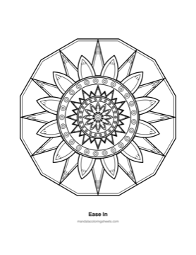 Anxiety Relief Mandalas coloring page — 18 Ease In