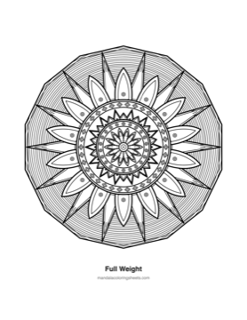 Anxiety Relief Mandalas coloring page — 19 Full Weight
