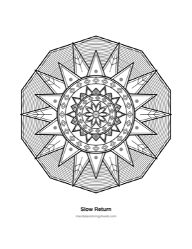 Anxiety Relief Mandalas coloring page — 20 Slow Return