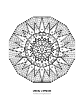Anxiety Relief Mandalas coloring page — 23 Steady Compass
