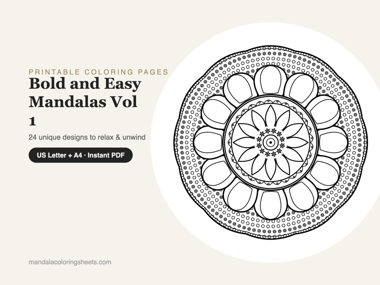 Bold & Easy Mandalas — cover preview