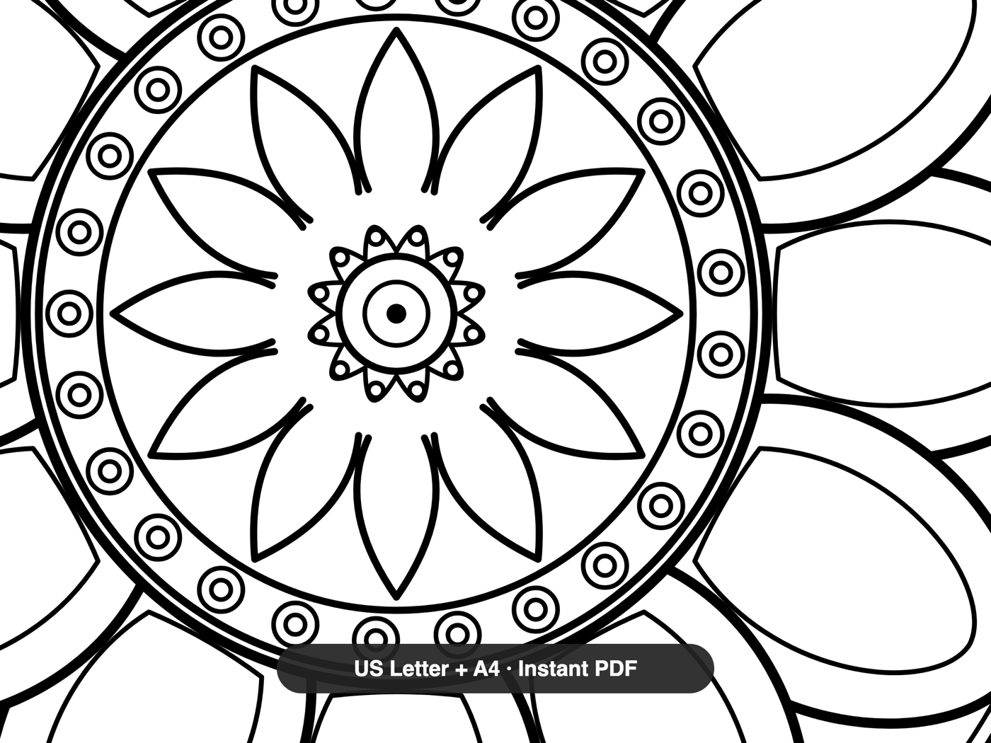 Bold & Easy Mandalas — line-art detail