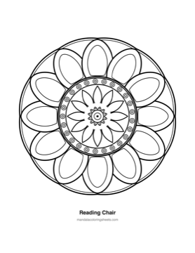 Bold & Easy Mandalas coloring page — 02 Reading Chair