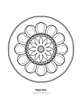 Bold & Easy Mandalas coloring page — 03 Right Now