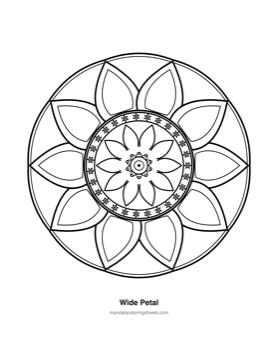 Bold & Easy Mandalas coloring page — 05 Wide Petal
