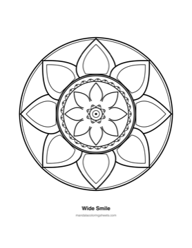 Bold & Easy Mandalas coloring page — 06 Wide Smile