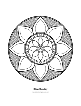 Bold & Easy Mandalas coloring page — 07 Slow Sunday
