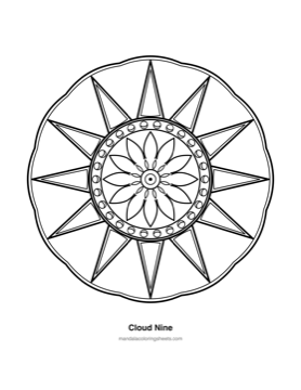 Bold & Easy Mandalas coloring page — 08 Cloud Nine