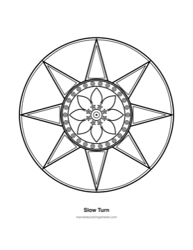 Bold & Easy Mandalas coloring page — 09 Slow Turn