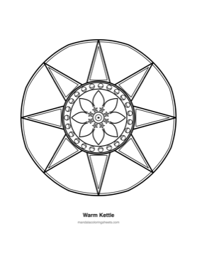 Bold & Easy Mandalas coloring page — 11 Warm Kettle