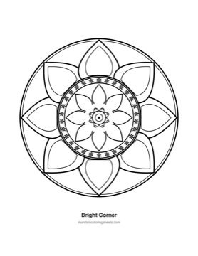 Bold & Easy Mandalas coloring page — 13 Bright Corner
