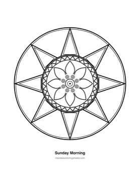 Bold & Easy Mandalas coloring page — 15 Sunday Morning