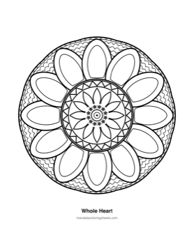 Bold & Easy Mandalas coloring page — 17 Whole Heart